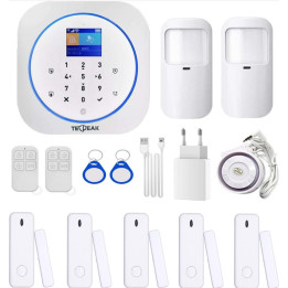WiFi a GSM alarm s dálkovým ovládáním Tecpeak A1-B, bílá