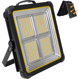 USB solární LED pracovní světlo Masmejor D12, 5V, 15000 mAh, černá