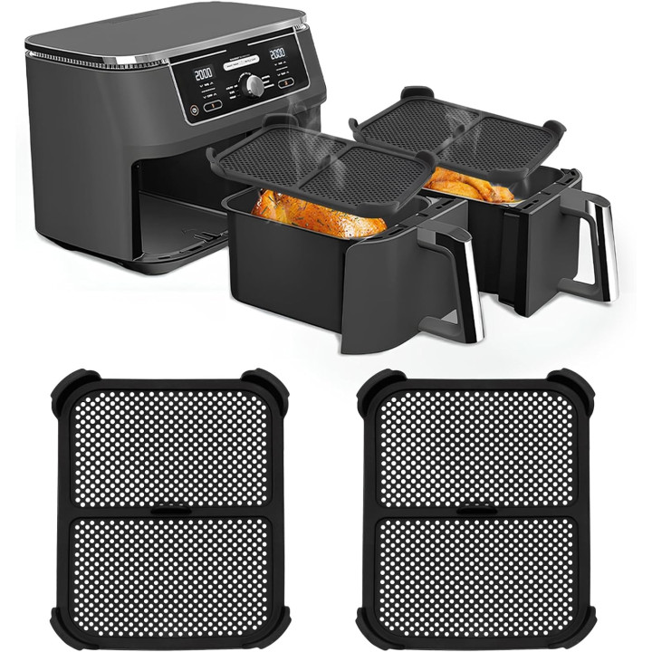 Silikonová síťka do fritézy (Ninja Foodi Max Dual Zone) ‎Bafiwu SJHFGM, 2ks