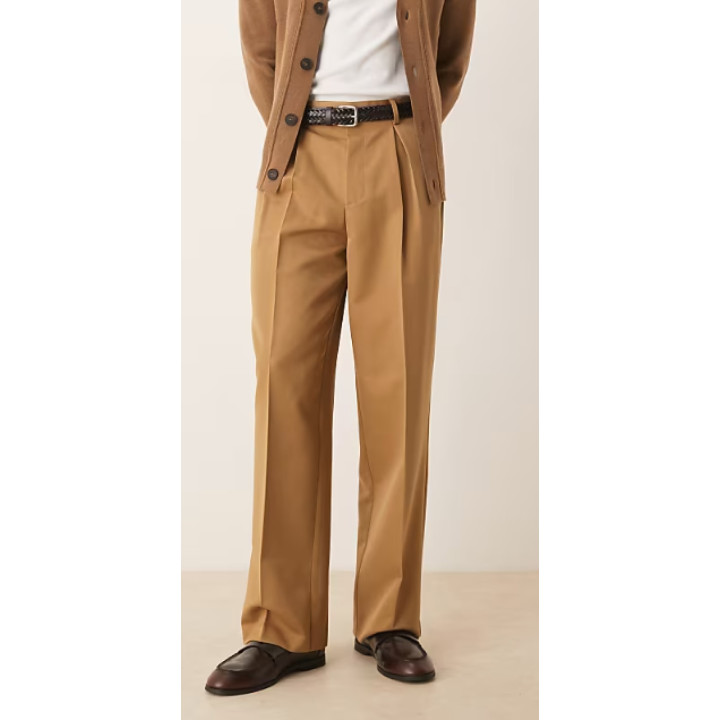 Pánské elegantní širiké kalhoty Asos Design, vel. 28/30, camel