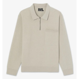 Pletený polo svetr s límečkem na zip Jules 100653710448, vel. L, béžová