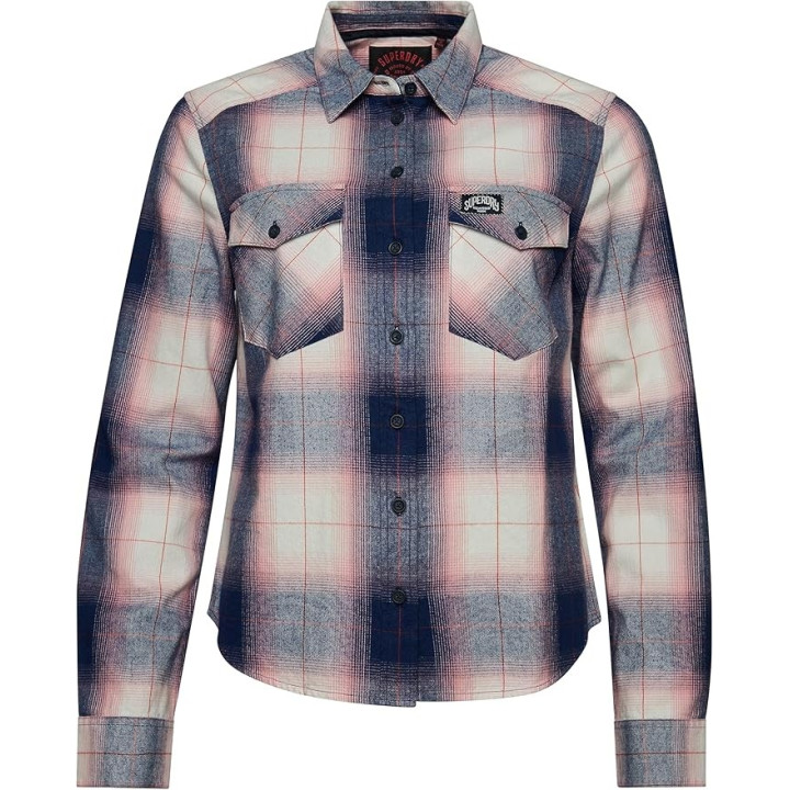 Pánská košile Superdry W4010399A, vel. EU 34, pink/navy check