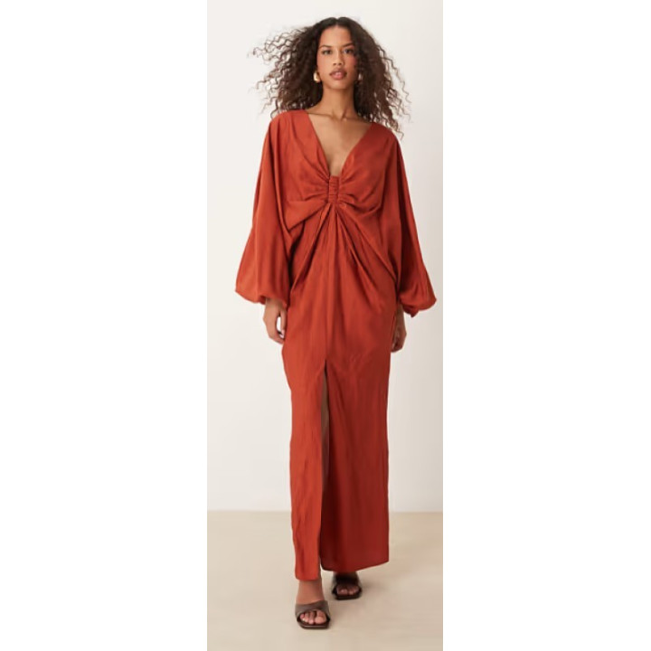 Dámské maxi šaty Asos Design, vel. 32, cihlová