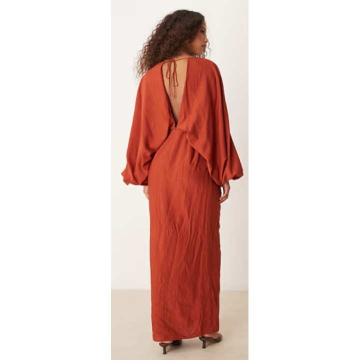 Dámské maxi šaty Asos Design, vel. 32, cihlová
