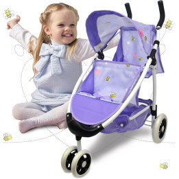 Kočárek pro panenky Anivia Doll Umbrella Stroller DB116A, fialová