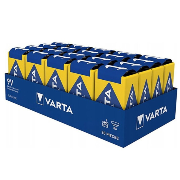 Alkalické baterie Varta Industrial ProType 6LR619V, 9V, 20ks