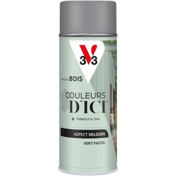 Barva na dřevo ve spreji V33 Couleurs D´ICI, odstín Vert Pastel, 400 ml