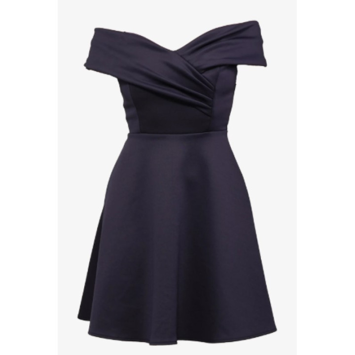 Dámské šaty Wal G Amber Off Shoulder Skater, vel. 8, Navy Blue