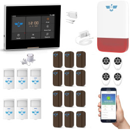 4,3” Bezdrátový domácí alarm s externí sirénou Italian Alarm Micro Touch 000004042, 4G-WiFi