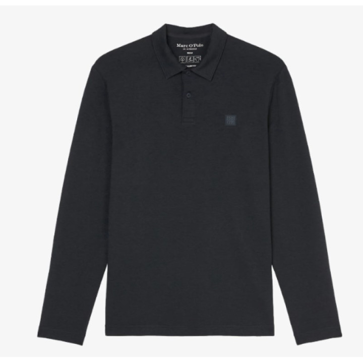 Pánské tričko s límečkem a dlouhým rukávem Marc O´Polo 520 2029 55012, vel. S, Dark Navy