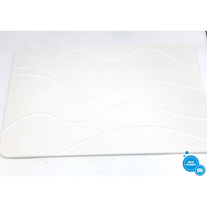 Protiskluzová koupelnová předložka z tvrdého kamene Pure4Home 60 x 39 x 0,9 cm, bílá