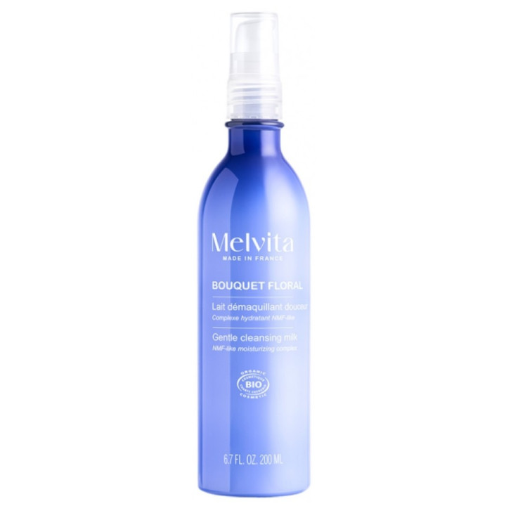 Čisticí mléko na odličování Melvita Bouquet Floral Lait Démaquillant Douceur Bio, 200 ml