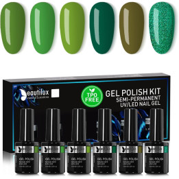 Sada UV gel laků na nehty Beautilux Beautiful Luxurious YT-05, 6x10ml, odstíny zelené