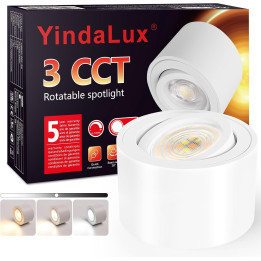 Stropní bodová světla Yindalux YJ8050-002, 240V, 80 mm x 50 mm, 3 ks, bílá