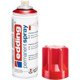 Permanentní lak ve spreji EDDING Premium acryllak, odstín Traffic Red Glossy, 200 ml
