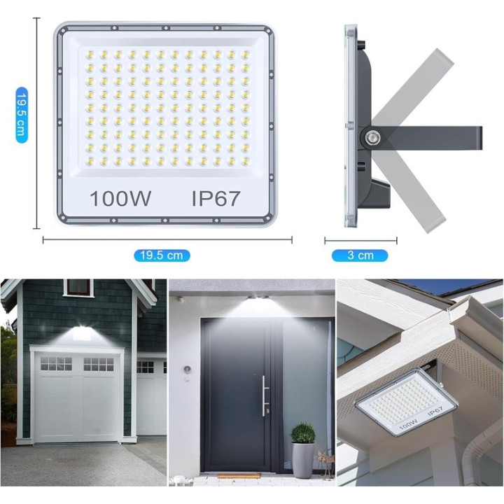 LED reflektor YIQIBRO FS-C9-CG-100W, 100W, 6500 K, studená bílá