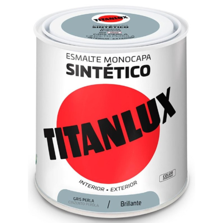 Syntetický lak TITANLUX Esmalte Sintético Brillante, odstín perlově šedá, 750 ml