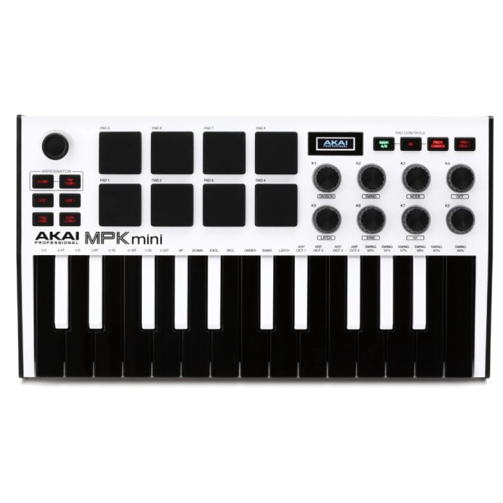 MIDI keyboard AKAI MPK MK3 mini, bílá