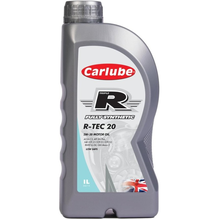 Motorové oleje CARLUBE Triple R R-TEC 20 5W-30, 1L
