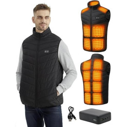 Pánská vyhřívaná vesta COZY Heated Vest FW25-COAT01-BT, vel. L, černá