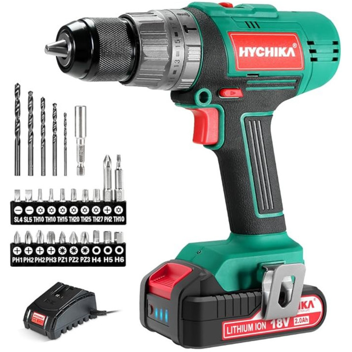 AKU šroubovák HYCHIKA ML-CD176-180KS, 18V (včetně 1x baterie)