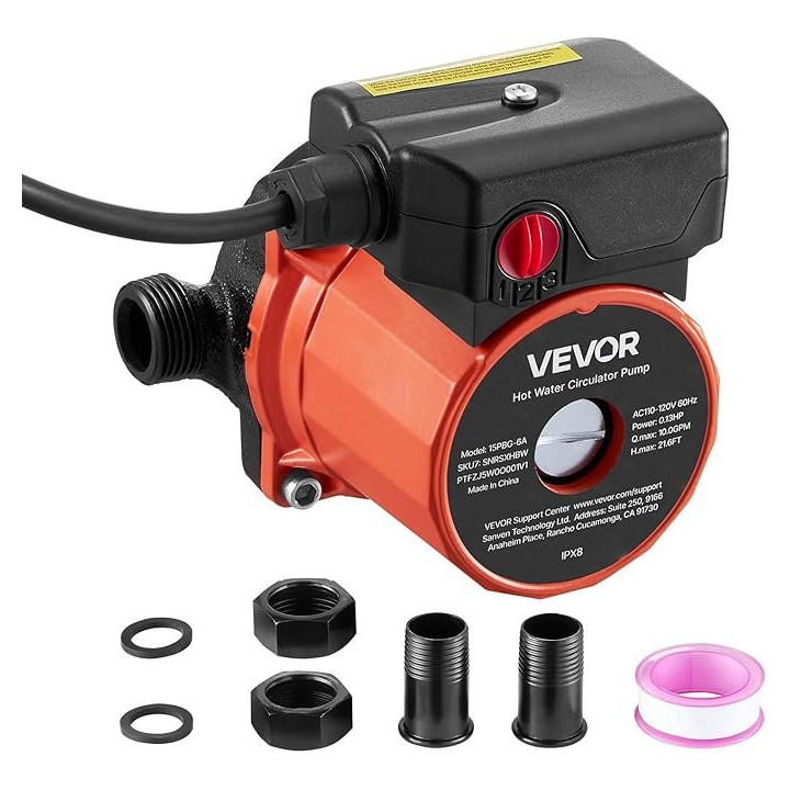 Oběhové čerpadlo pro teplou vodu VEVOR 15 PBG-6B, 100 W