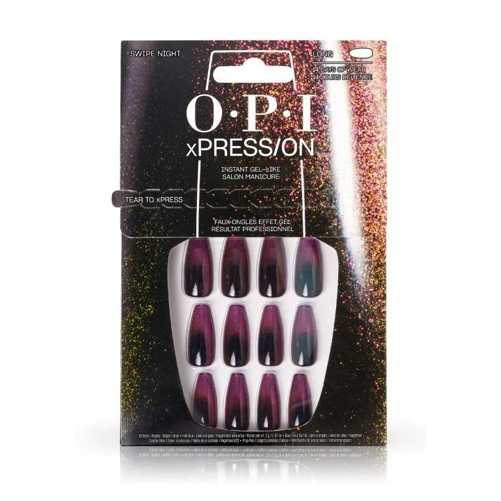 Umělé nalepovací nehty OPI xPRESS/ON Swipe Night, 30 ks
