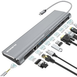 Dokovací stanice USB-C AUIMCE DS-P02S, šedá