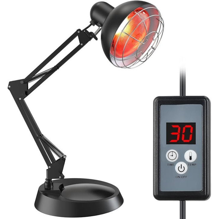 Infračervená lampa pro terapii ZB:IL01-01, 100 W, černá