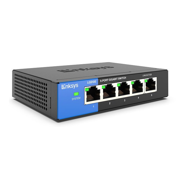 Síťový přepínač LINKSYS LGS105 (LGS105V2), 5 portů, černá