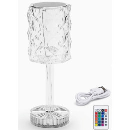 AKU LED stolní lampa Crystal Table Lamp s dálkovým ovladačem, 1W, 26 cm
