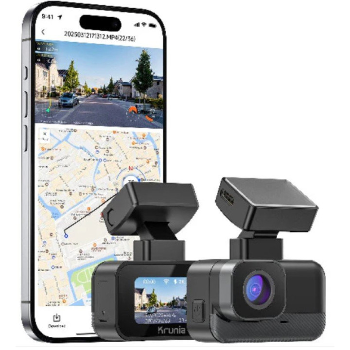 Autokamera KRUNIA Dash Cam K1, 5V, 2K, černá