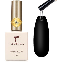 Matný vrchní UV gel lak na nehty TOMICCA Matte Top Coat UV LED Cured, 15 ml