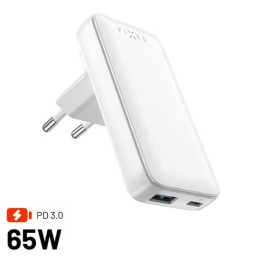 Cestovní nabíječka FIXED Slim Traveller, 65 W, bílá