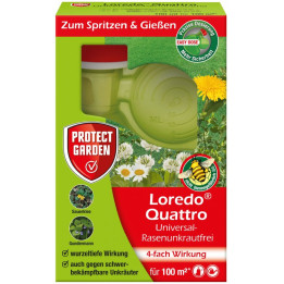 Herbicid k hubení plevele v trávnících PROTECT GARDEN Loredo Quattro, 100 ml