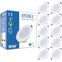 LED bodové osvětlení HYBEC Downlight Milo, 6500K, 400lm, 5W, 10 ks