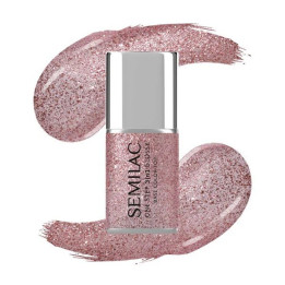 UV Gel lak na nehty SEMILAC One Step Glossy 3v1, odstín S250 Glitter pink, 7 ml