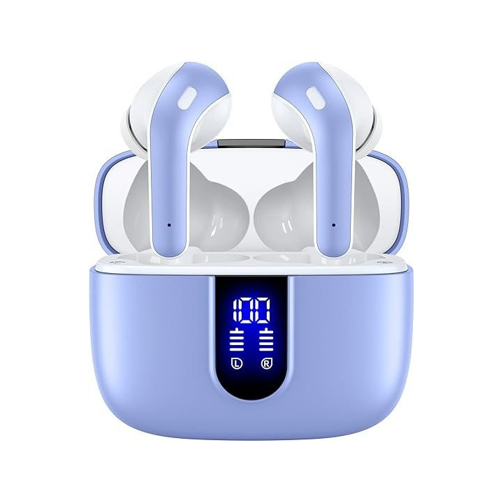 Bluetooth sluchátka s nabíjecím pouzdrem X08, modrá