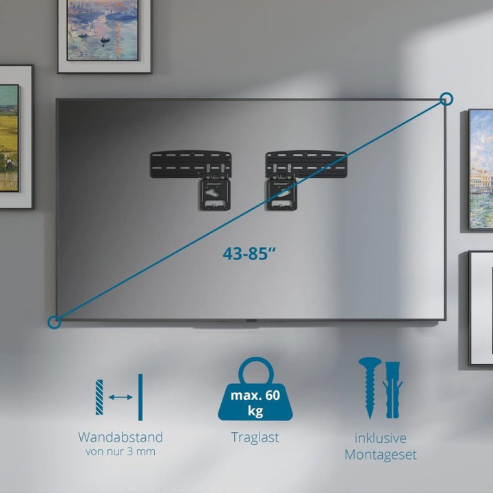 Nástěnný držák na TV Samsung Slim Fit XANTRON Wall Mount SF01, 43-85", nosnost 60 kg