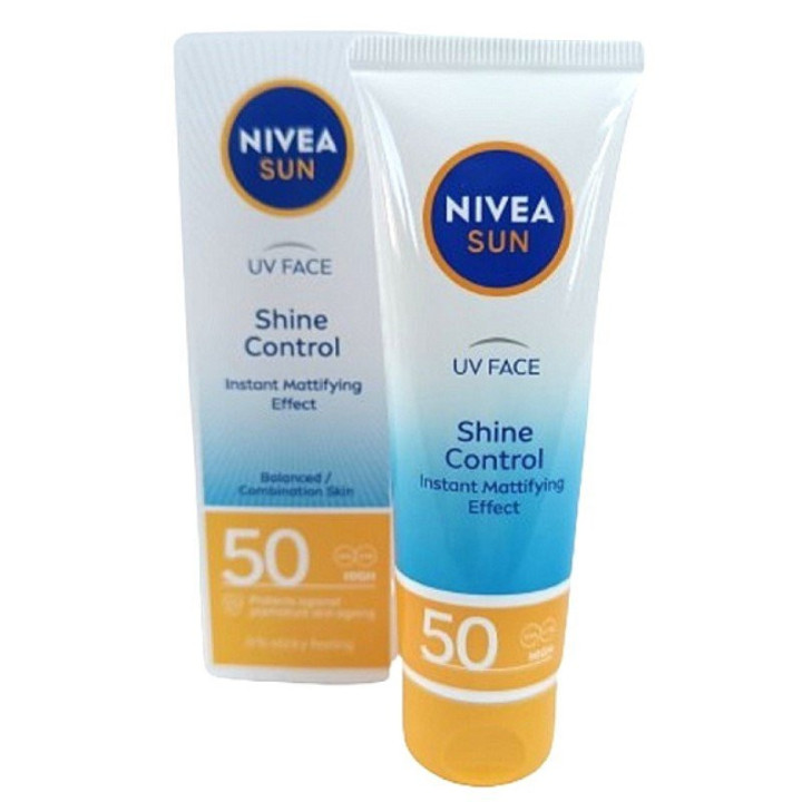 Opalovací krém na obličej NIVEA Sun Shine Control Instant Mattifying Effectc, 50 ml