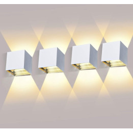 Sada nástěnných svítidel LEDMO XL-EU-BD-0004, 4 ks, 12 W, 1000 LM, IP65, bílá