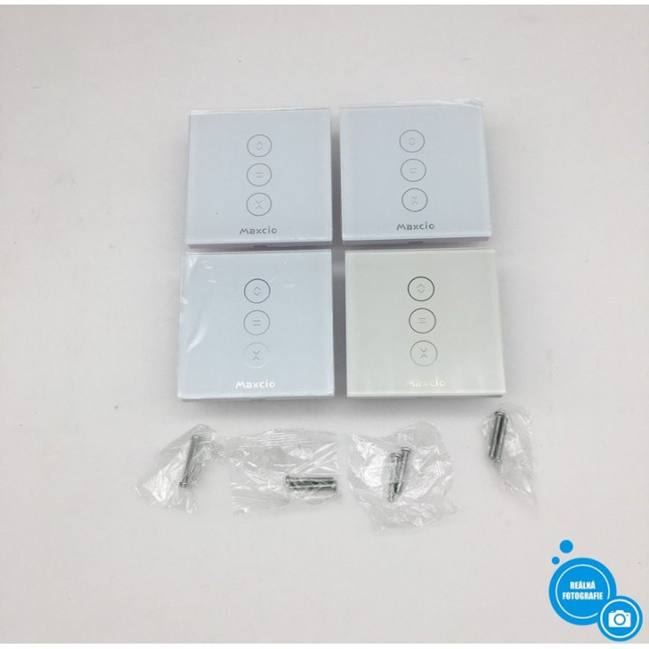 Wi-Fi SMART dotykový spínač rolet MAXCIO Curtain Switch WF-CS01, 600 W, 4 ks, bílá