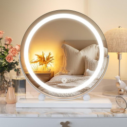 LED kosmetické zrcátko HASIPU HZ012, 28 cm, otočné 360°, 28 W, bílá