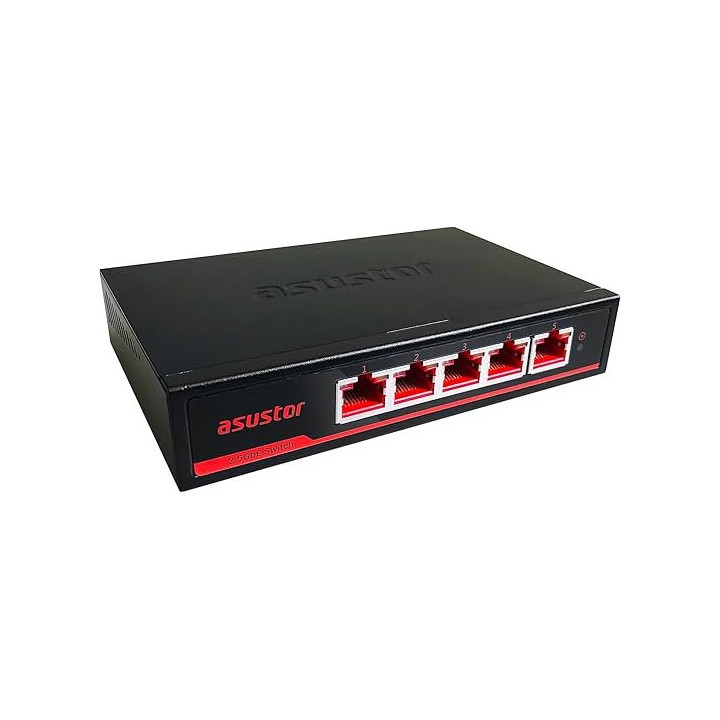 Síťový přepínač ASUSTOR 2.5GBase-T Unmanaged Switch ASW205T, 5 portů