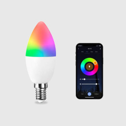 RGB SMART žárovka LUXTAR Bulb C37, E14, 5 W, 470 lm, 2700K-6500K, 230 V