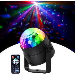 LED disko koule s dálkovým ovladačem GENERIC Disco Ball Light ZQ04001, O 8,5 cm, černá