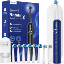 Elektrický zubní kartáček YTEATH PRO Rotating Y06 Series, 8 hlavic, modrá