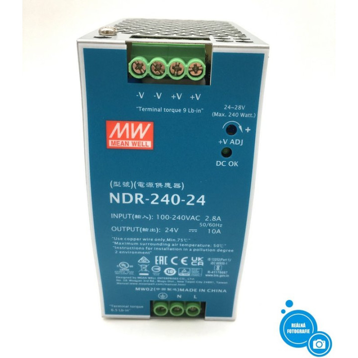Napájecí zdroj MEAN WELL NDR-240-24, 24V