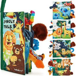 Hračka pro miminka HAHALAND Baby First Cloth Books, Jungly Tails