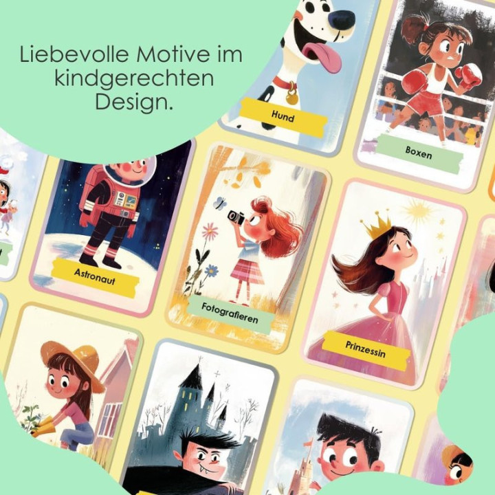 Stolní hra RABANO Pantomime für Kinder, 50 karert (v německém jazyce)